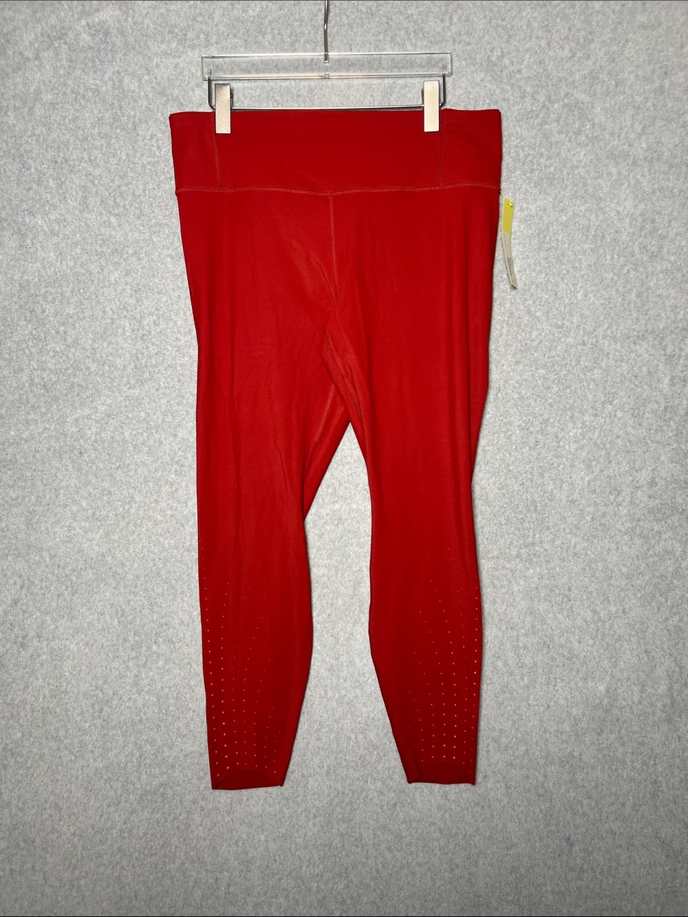 all in motion Red High-Waist Leggings with Perforated Ankles
